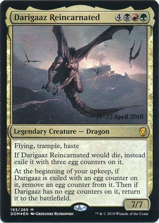 Darigaaz Reincarnated 193 269 DOM Prerelease Foil Promo Magic The Gathering Promo Cards Darigaaz Reincarnated 193 269 DOM Prerelease Foil Promo Magic The Gathering Promo Cards