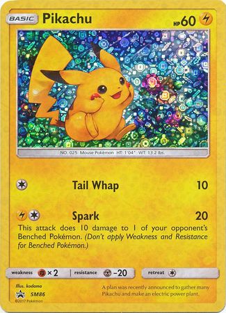 Pikachu SM86 Sequin Holo Promo Pokemon Sun Moon Promos Pikachu SM86 Sequin Holo Promo Pokemon Sun Moon Promos