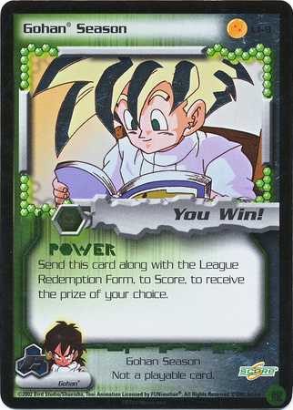 Gohan Season L1 9 Foil Promo Dragon Ball Z GT Score Promos Gohan Season L1 9 Foil Promo Dragon Ball Z GT Score Promos