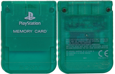 PS1 15 Block Emerald Green Memory Card PS1 15 Block Emerald Green Memory Card