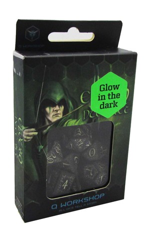 Q Workshop Elvish Black Glow in the Dark 7ct Dice Set SELV19 Dice Life Counters Tokens Q Workshop Elvish Black Glow in the Dark 7ct Dice Set SELV19 Dice Life Counters Tokens