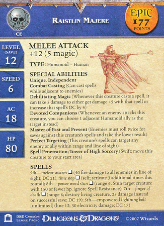 Raistlin Majere Epic Stat Card League Promo D D Miniatures Raistlin Majere Epic Stat Card League Promo D D Miniatures