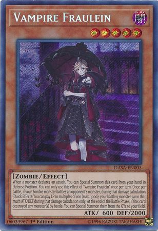 Vampire Fraulein DASA EN003 Secret Rare 1st Edition Vampire Fraulein DASA EN003 Secret Rare 1st Edition