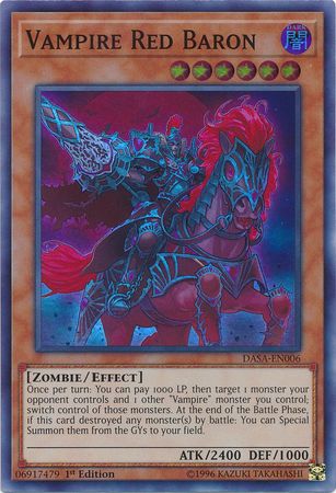 Vampire Red Baron DASA EN006 Super Rare 1st Edition Dark Saviors 1st Edition Singles Vampire Red Baron DASA EN006 Super Rare 1st Edition Dark Saviors 1st Edition Singles