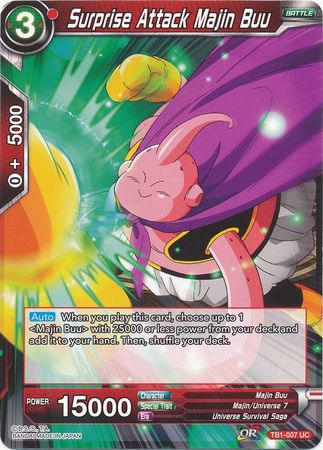 Surprise Attack Majin Buu TB1 007 Uncommon Tournament of Power Non Foil Singles Surprise Attack Majin Buu TB1 007 Uncommon Tournament of Power Non Foil Singles