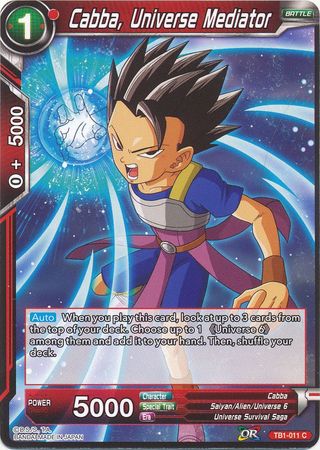 Cabba Universe Mediator TB1 011 Common Tournament of Power Non Foil Singles Cabba Universe Mediator TB1 011 Common Tournament of Power Non Foil Singles