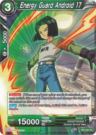 Energy Guard Android 17 TB1 054 Uncommon Tournament of Power Non Foil Singles Energy Guard Android 17 TB1 054 Uncommon Tournament of Power Non Foil Singles