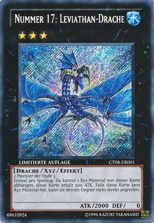 Nummer 17 Leviathan Drache CT08 DE001 Secret Rare Limited Edition German Yugioh Cards Nummer 17 Leviathan Drache CT08 DE001 Secret Rare Limited Edition German Yugioh Cards