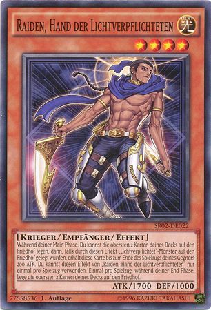 Raiden Hand der Lichtverpflichteten SR02 DE022 Common 1st Edition German Yugioh Cards Raiden Hand der Lichtverpflichteten SR02 DE022 Common 1st Edition German Yugioh Cards