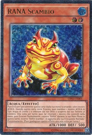 Ultimate Rare RANA Scambio OP03 IT001 Italian Yugioh Cards Ultimate Rare RANA Scambio OP03 IT001 Italian Yugioh Cards