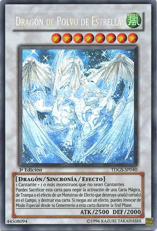 Dragon de Polvo de Estrellas TDGS SP040 Ghost Rare 1st Edition Spanish Yugioh Cards Dragon de Polvo de Estrellas TDGS SP040 Ghost Rare 1st Edition Spanish Yugioh Cards