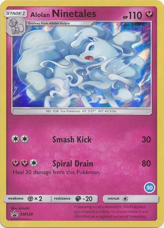 Alolan Ninetales SM128 Alolan Ninetales Trainer Kit Holo Alolan Ninetales SM128 Alolan Ninetales Trainer Kit Holo