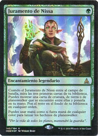 Juramento de Nissa Oath of Nissa 140 184 Spanish OGW Prerelease Foil Promo Spanish Promos Juramento de Nissa Oath of Nissa 140 184 Spanish OGW Prerelease Foil Promo Spanish Promos