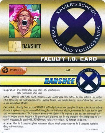 Banshee MVID 013 Limited Edition ID Card 2018 Convention Exclusive Heroclix 2018 Convention Exclusives Banshee MVID 013 Limited Edition ID Card 2018 Convention Exclusive Heroclix 2018 Convention Exclusives