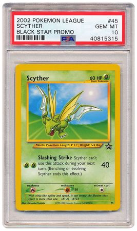 Scyther 45 PSA GEM MT 10 Promo 5315 Pokemon Wizards Black Star Promos Scyther 45 PSA GEM MT 10 Promo 5315 Pokemon Wizards Black Star Promos