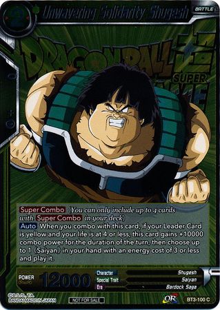 Unwavering Solidarity Shugesh BT3 100 Foil Promo Dragon Ball Super Event Pack Promos Unwavering Solidarity Shugesh BT3 100 Foil Promo Dragon Ball Super Event Pack Promos