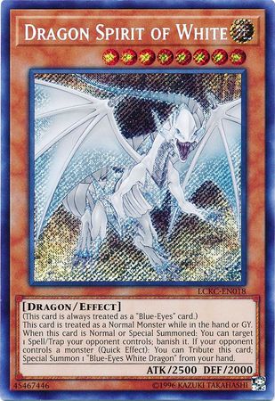 Dragon Spirit of White LCKC EN018 Secret Rare Unlimited Dragon Spirit of White LCKC EN018 Secret Rare Unlimited