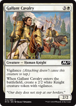 Common 4 x Gallant Cavalry - M19 Magic 2019 Core Set 012//280