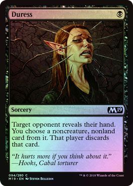 Duress 094 280 Foil Magic 2019 M19 Foil Singles Duress 094 280 Foil Magic 2019 M19 Foil Singles