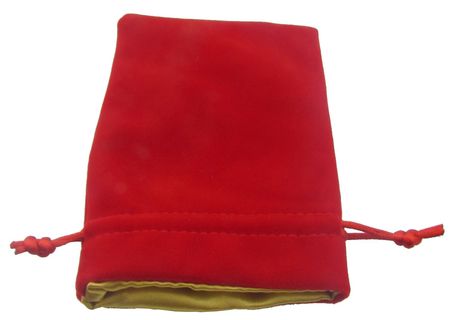 Red Velvet 4 x6 Dice Bag w Gold Satin Liner Metallic Dice Games MDG9001 Red Velvet 4 x6 Dice Bag w Gold Satin Liner Metallic Dice Games MDG9001