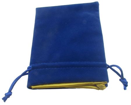 Blue Velvet 4 x6 Dice Bag w Gold Satin Liner Metallic Dice Games MDG9002 Dice Accessories Blue Velvet 4 x6 Dice Bag w Gold Satin Liner Metallic Dice Games MDG9002 Dice Accessories