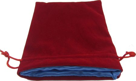 Large Red Velvet 6 X8 Dice Bag w Blue Satin Liner Metallic Dice Games MDG8001 Large Red Velvet 6 X8 Dice Bag w Blue Satin Liner Metallic Dice Games MDG8001