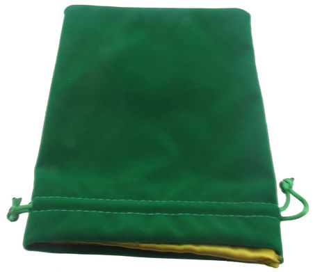 Large Green Velvet 6 X8 Dice Bag w Gold Satin Liner Metallic Dice Games MDG8005 Large Green Velvet 6 X8 Dice Bag w Gold Satin Liner Metallic Dice Games MDG8005