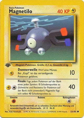 Magnetilo Magnemite 53102 Common 1st Edition Base Set German - 