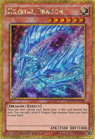 Krystal Dragon MVP1 ENGV2 Gold Secret Rare Limited Edition Krystal Dragon MVP1 ENGV2 Gold Secret Rare Limited Edition