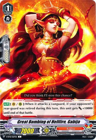 Great Bombing of Hellfire Gabija V BT01 067EN Common C V Booster Set 1 Unite Team Q4 Singles Great Bombing of Hellfire Gabija V BT01 067EN Common C V Booster Set 1 Unite Team Q4 Singles