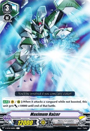 Maximum Raizer V BT01 069EN Common C V Booster Set 1 Unite Team Q4 Singles Maximum Raizer V BT01 069EN Common C V Booster Set 1 Unite Team Q4 Singles
