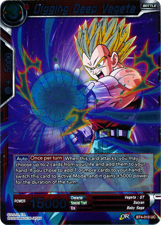 Digging Deep Vegeta BT4 010 Foil Uncommon Colossal Warfare Foil Singles Digging Deep Vegeta BT4 010 Foil Uncommon Colossal Warfare Foil Singles
