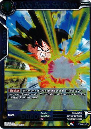 Quick Dodge Son Goten BT4 029 Foil Common Colossal Warfare Foil Singles Quick Dodge Son Goten BT4 029 Foil Common Colossal Warfare Foil Singles