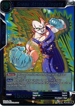 Sneak Attack Vegeta BT4 031 Foil Common Sneak Attack Vegeta BT4 031 Foil Common