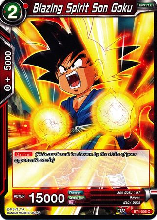 Blazing Spirit Son Goku BT4 005 Common Blazing Spirit Son Goku BT4 005 Common