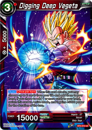 Digging Deep Vegeta BT4 010 Uncommon Digging Deep Vegeta BT4 010 Uncommon