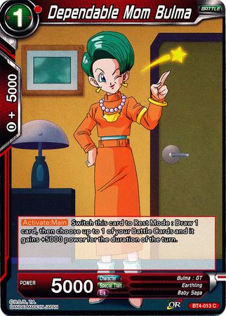 Dependable Mom Bulma BT4 013 Common Colossal Warfare Non Foil Singles Dependable Mom Bulma BT4 013 Common Colossal Warfare Non Foil Singles