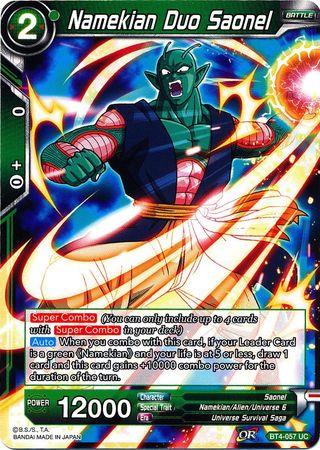 Namekian Duo Saonel BT4 057 Uncommon Colossal Warfare Non Foil Singles Namekian Duo Saonel BT4 057 Uncommon Colossal Warfare Non Foil Singles