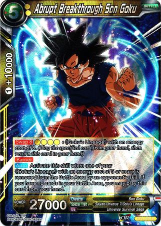 Abrupt Breakthrough Son Goku BT4-076 Holo Foil Card Dragon Ball Super CCG Mint 