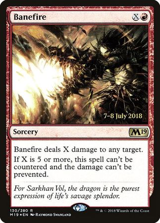 Banefire 130 280 M19 Pre Release Foil Promo Magic The Gathering Promo Cards Banefire 130 280 M19 Pre Release Foil Promo Magic The Gathering Promo Cards