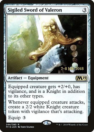 Sigiled Sword of Valeron 244 280 M19 Pre Release Foil Promo Magic The Gathering Promo Cards Sigiled Sword of Valeron 244 280 M19 Pre Release Foil Promo Magic The Gathering Promo Cards