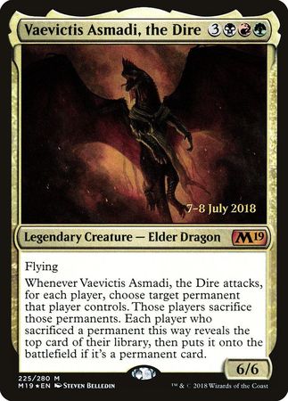 Vaevictis Asmadi the Dire 225 280 M19 Pre Release Foil Promo Magic The Gathering Promo Cards Vaevictis Asmadi the Dire 225 280 M19 Pre Release Foil Promo Magic The Gathering Promo Cards