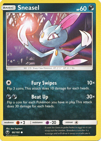 Sneasel 86 168 Common Sun Moon Celestial Storm Singles Sneasel 86 168 Common Sun Moon Celestial Storm Singles