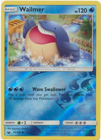 Wailmer 39 168 Common Reverse Holo Wailmer 39 168 Common Reverse Holo