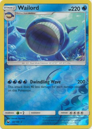 Wailord 40 168 Rare Reverse Holo Sun Moon Celestial Storm Reverse Holo Singles Wailord 40 168 Rare Reverse Holo Sun Moon Celestial Storm Reverse Holo Singles