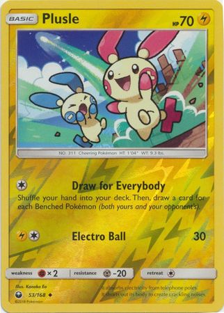 Plusle 53 168 Uncommon Reverse Holo Plusle 53 168 Uncommon Reverse Holo