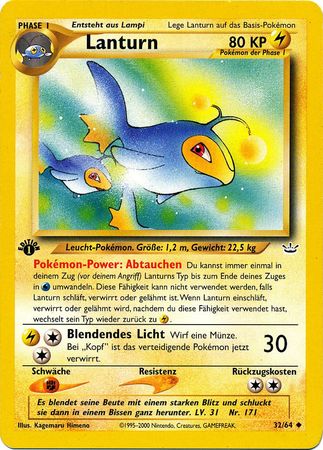 Lanturn 80KP German 32 64 Uncommon 1st Edition Other Non English Pokemon Singles Lanturn 80KP German 32 64 Uncommon 1st Edition Other Non English Pokemon Singles