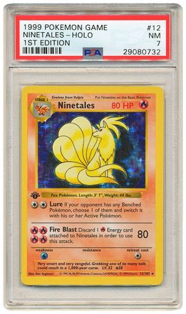 Ninetales 12 102 PSA NM 7 Holo Rare 1st Edition Base Set 0732 Base Set 1st Edition Singles Ninetales 12 102 PSA NM 7 Holo Rare 1st Edition Base Set 0732 Base Set 1st Edition Singles