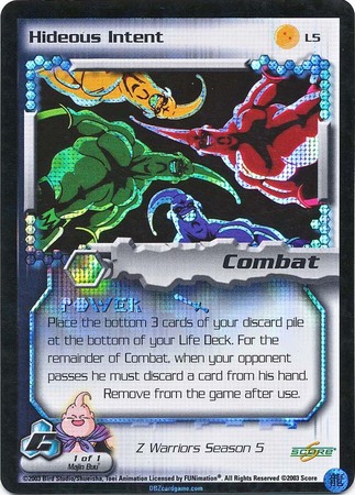 Hideous Intent L5 Foil Promo Dragon Ball Z GT Score Promos Hideous Intent L5 Foil Promo Dragon Ball Z GT Score Promos