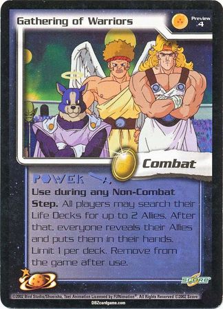 Gathering of Warriors 4 Preview Promo Unlimited World Games Saga Dragon Ball Z GT Score Promos Gathering of Warriors 4 Preview Promo Unlimited World Games Saga Dragon Ball Z GT Score Promos